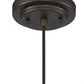 HomeRoots Hanging Light With Textured Glass Shade in Antique Bronze Finish