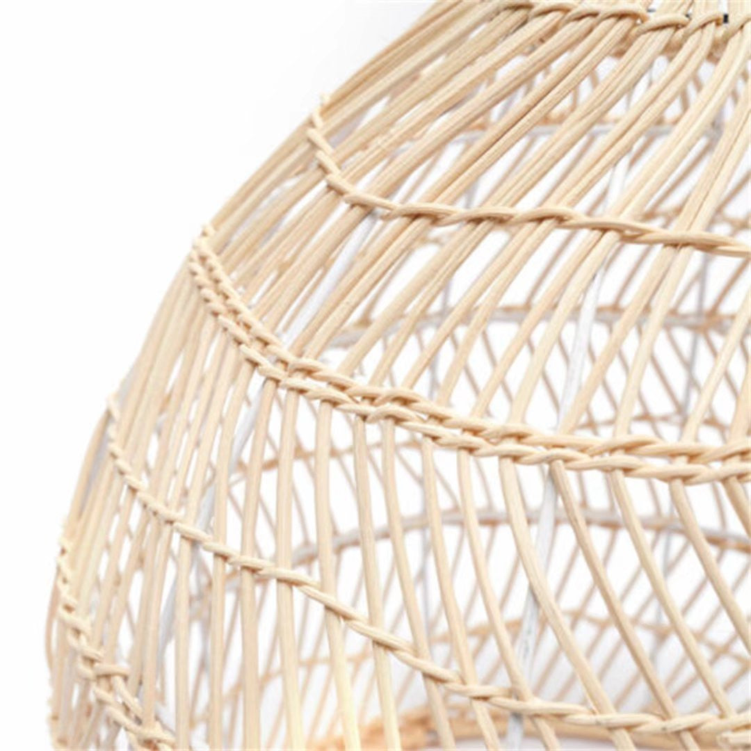 HomeRoots Hanging Pendant Lamp With Natural Woven Rattan Finish