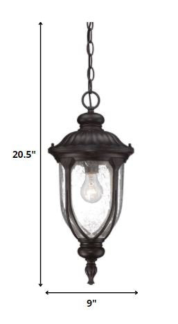 HomeRoots Hanging Pendant Light With Black Cast Aluminum Finish