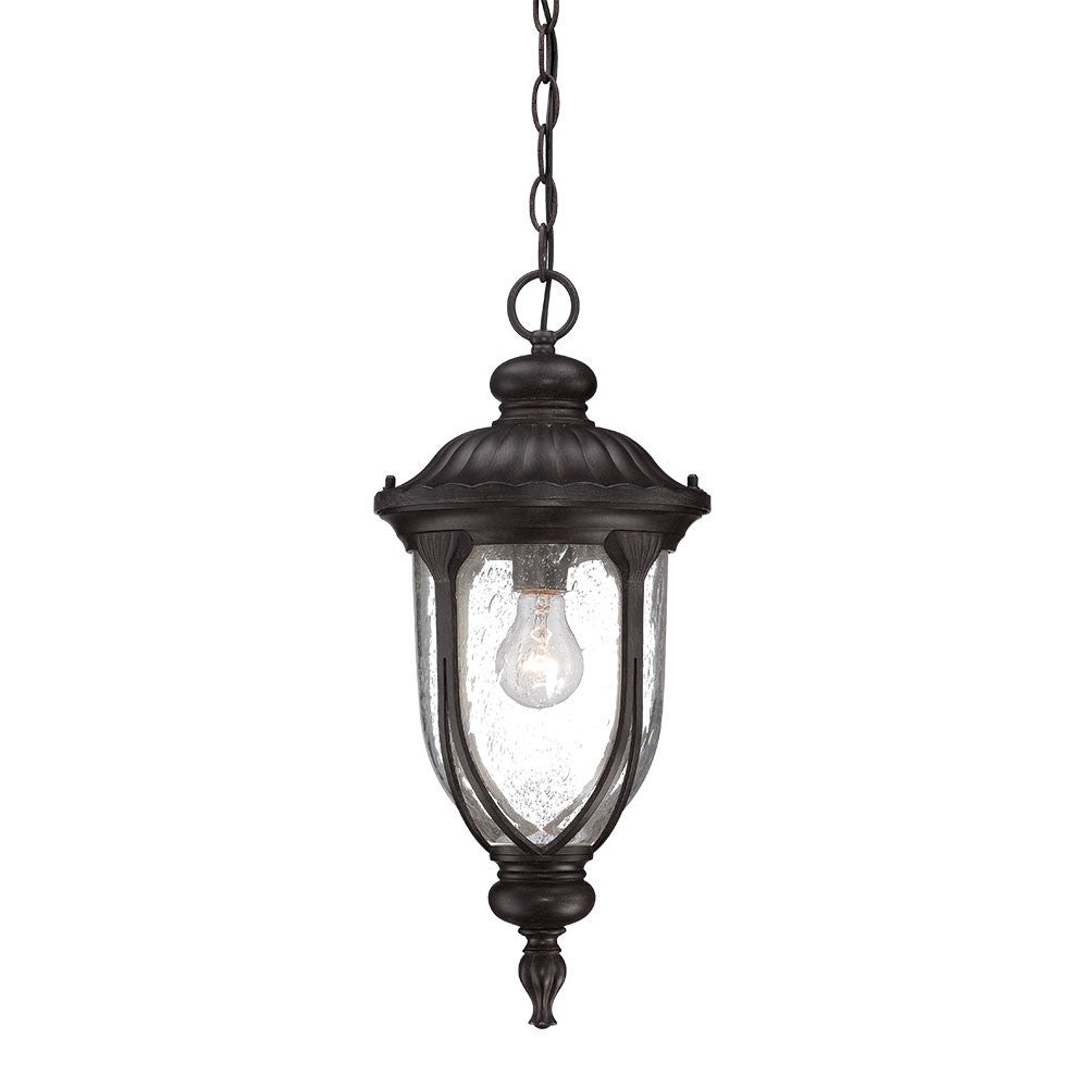 HomeRoots Hanging Pendant Light With Black Cast Aluminum Finish