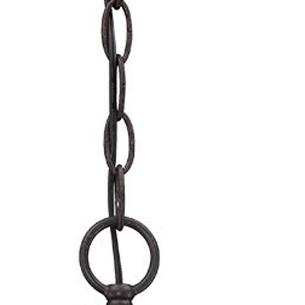 HomeRoots Hanging Pendant Light With Black Cast Aluminum Finish