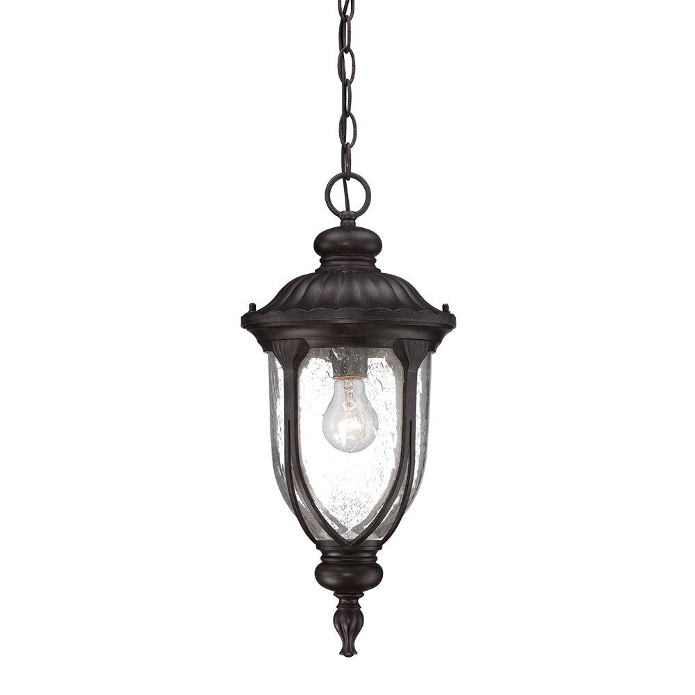 HomeRoots Hanging Pendant Light With Black Cast Aluminum Finish