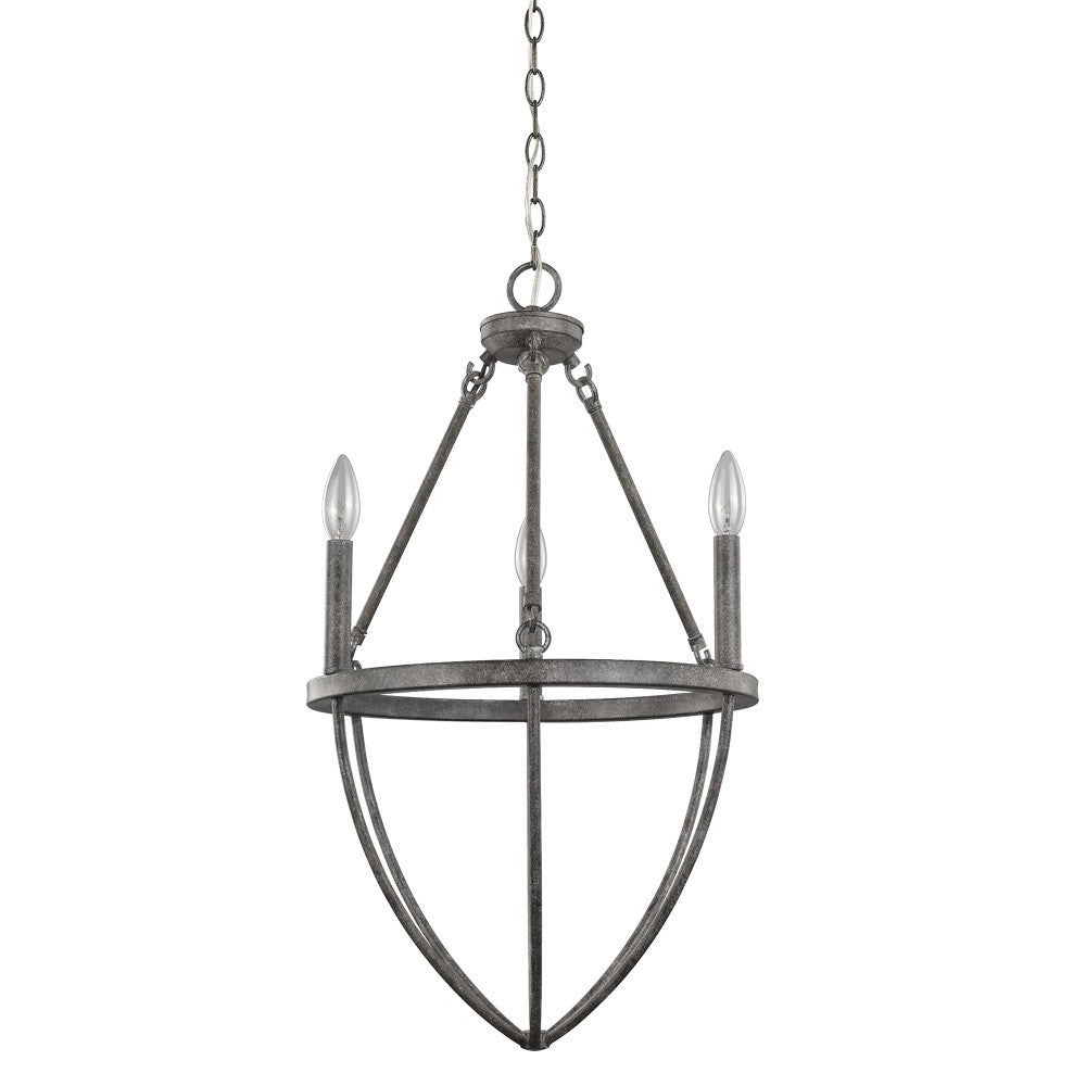 HomeRoots Harlow 3-Light Chandelier in Ash Finish