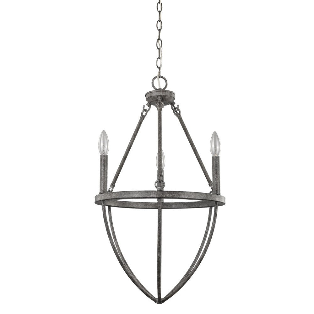 HomeRoots Harlow 3-Light Chandelier in Ash Finish