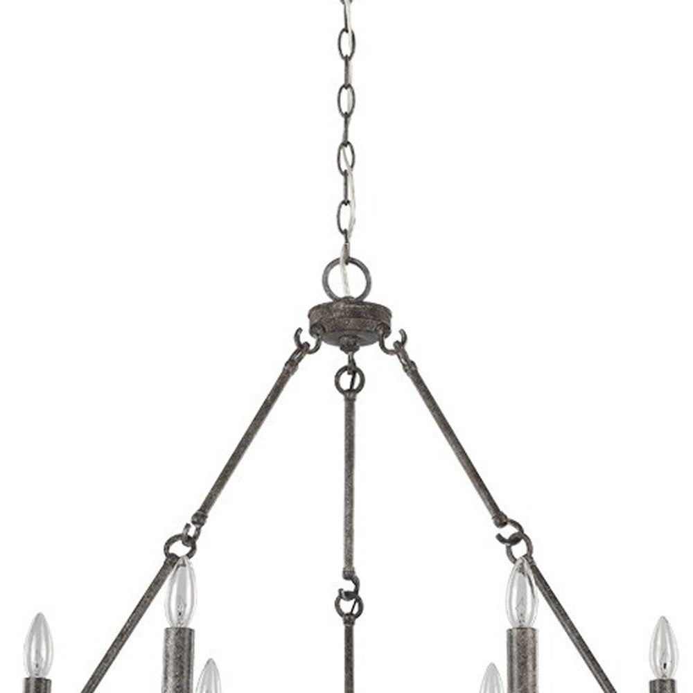 HomeRoots Harlow 6-Light Chandelier in Ash Finish