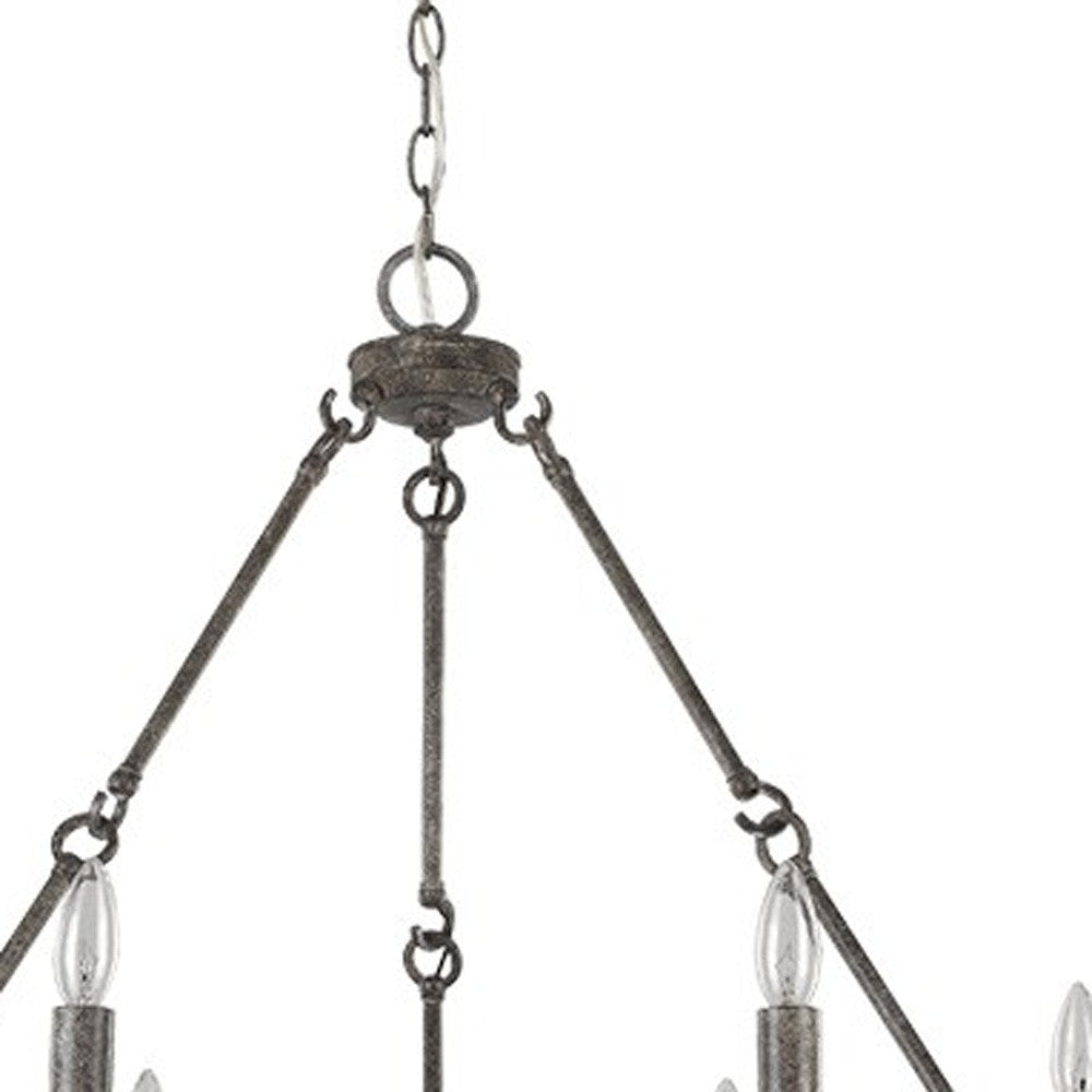 HomeRoots Harlow 6-Light Chandelier in Ash Finish