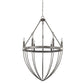 HomeRoots Harlow 6-Light Chandelier in Ash Finish