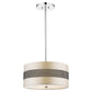 HomeRoots Harmony 3-Light Pendant With Crystal Studded Platinum Sheen Shade and Metallic Silver Finish