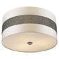 HomeRoots Harmony 3-Light Pendant With Crystal Studded Platinum Sheen Shade and Metallic Silver Finish