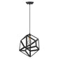HomeRoots Hedron 1-Light Pendant in Matte Black Finish