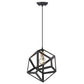 HomeRoots Hedron 1-Light Pendant in Matte Black Finish