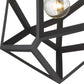 HomeRoots Hedron 1-Light Pendant in Matte Black Finish