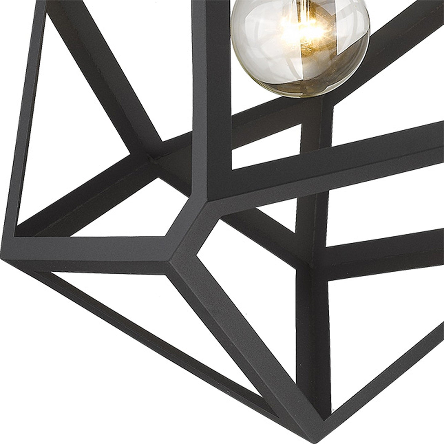 HomeRoots Hedron 1-Light Pendant in Matte Black Finish
