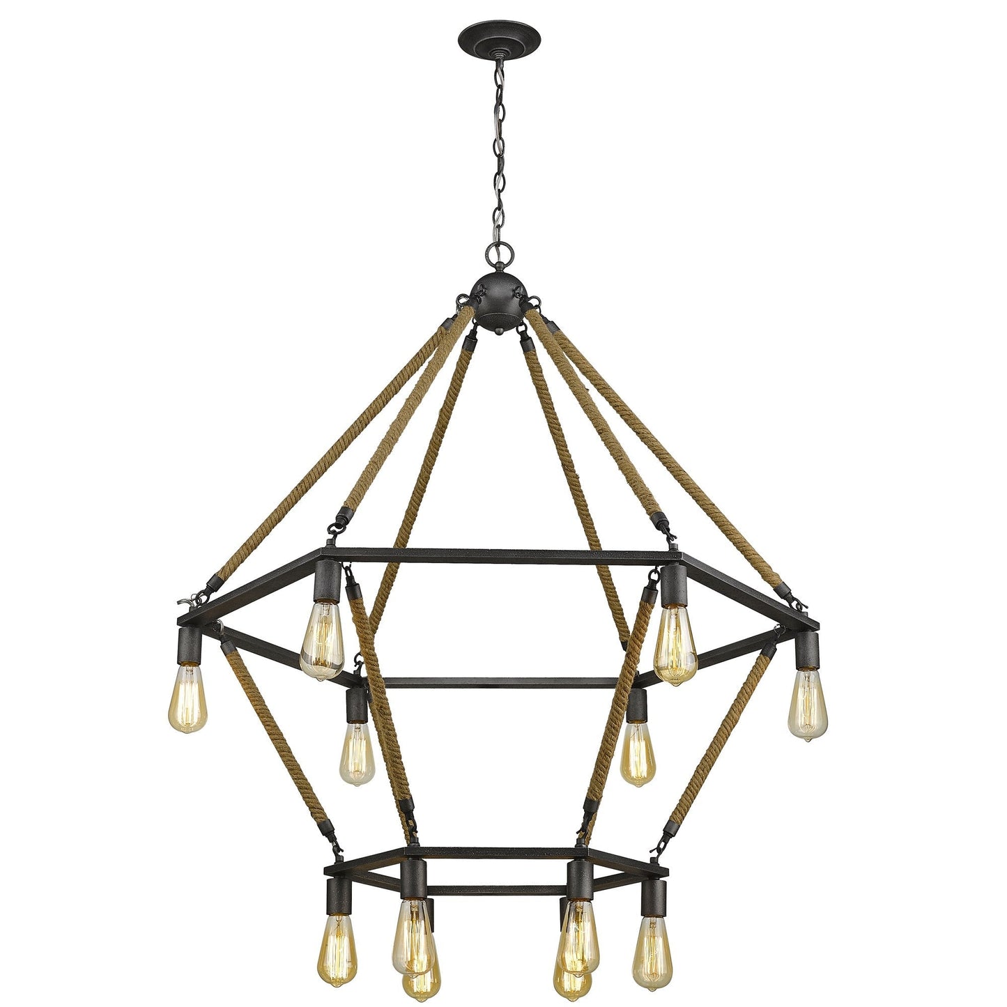 HomeRoots Holden 12-Light Wagon Wheel Chandelier With Antique Gray Finish