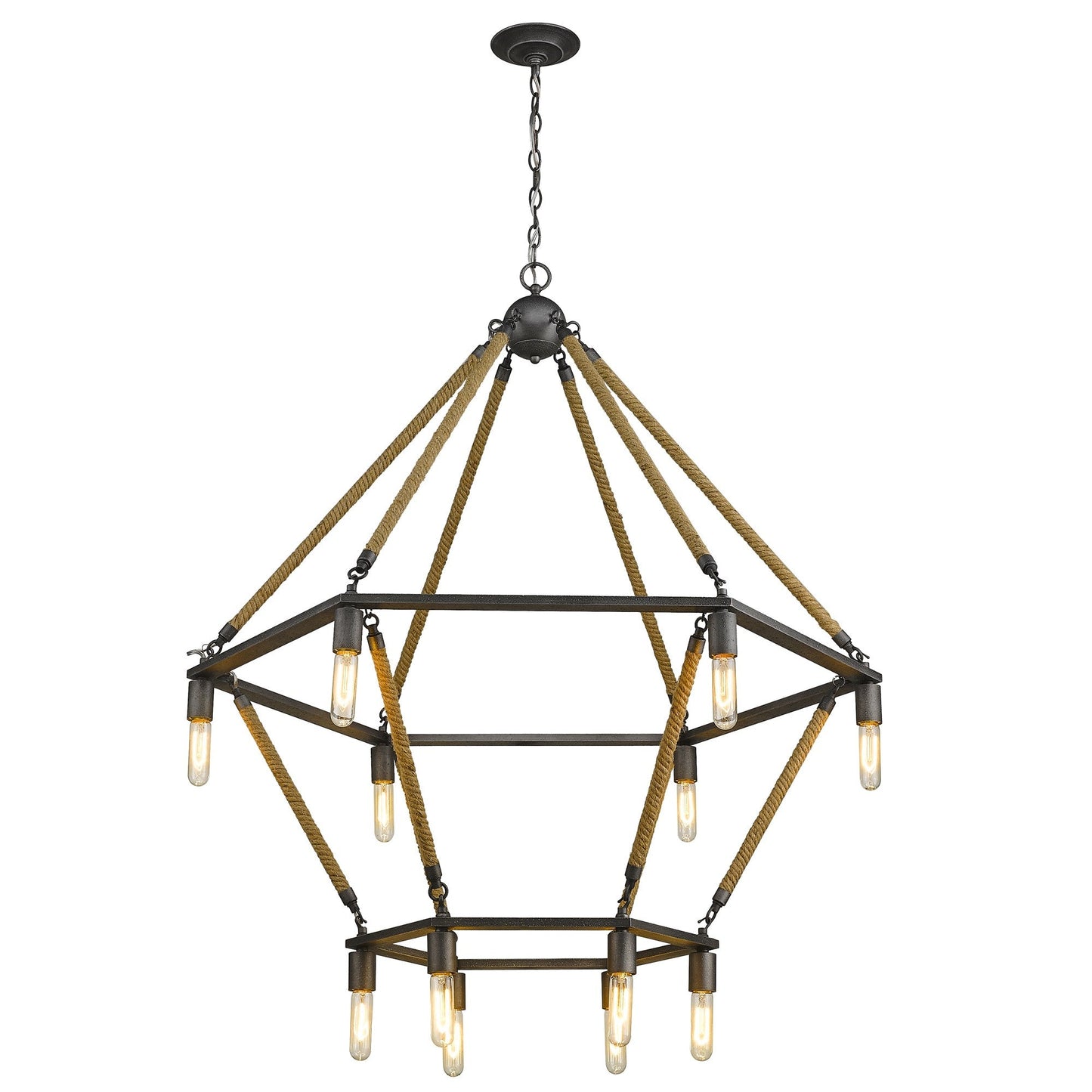 HomeRoots Holden 12-Light Wagon Wheel Chandelier With Antique Gray Finish