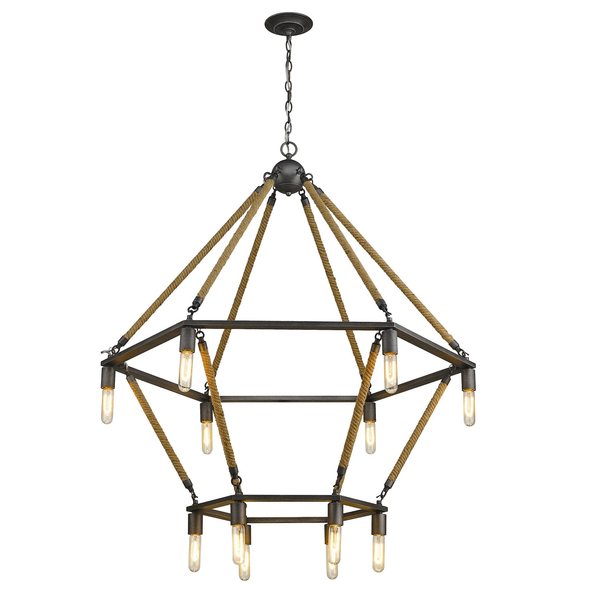 HomeRoots Holden 12-Light Wagon Wheel Chandelier With Antique Gray Finish