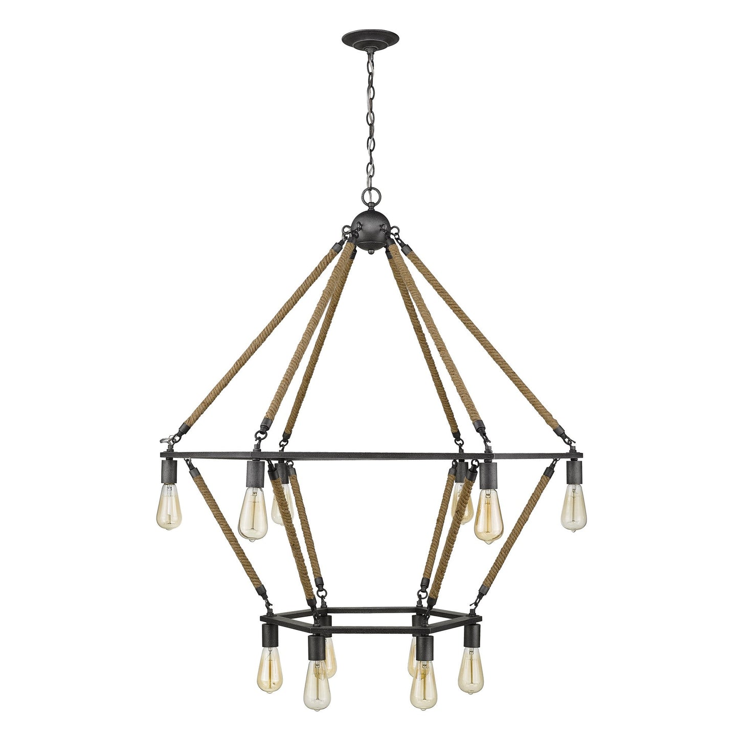HomeRoots Holden 12-Light Wagon Wheel Chandelier With Antique Gray Finish