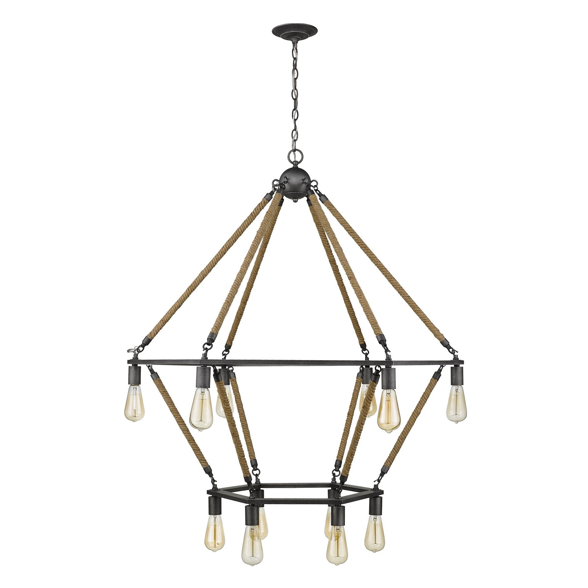 HomeRoots Holden 12-Light Wagon Wheel Chandelier With Antique Gray Finish