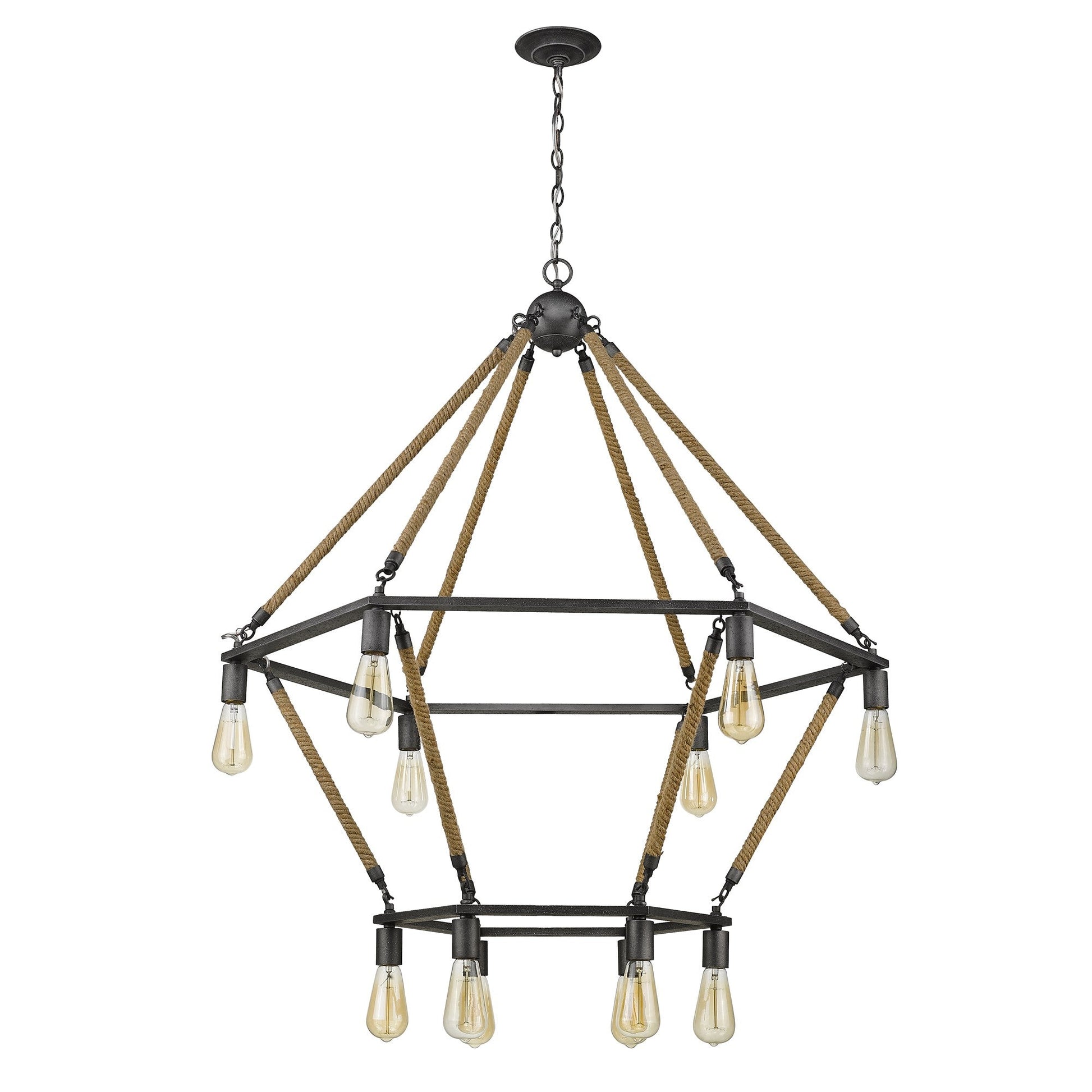 HomeRoots Holden 12-Light Wagon Wheel Chandelier With Antique Gray Finish