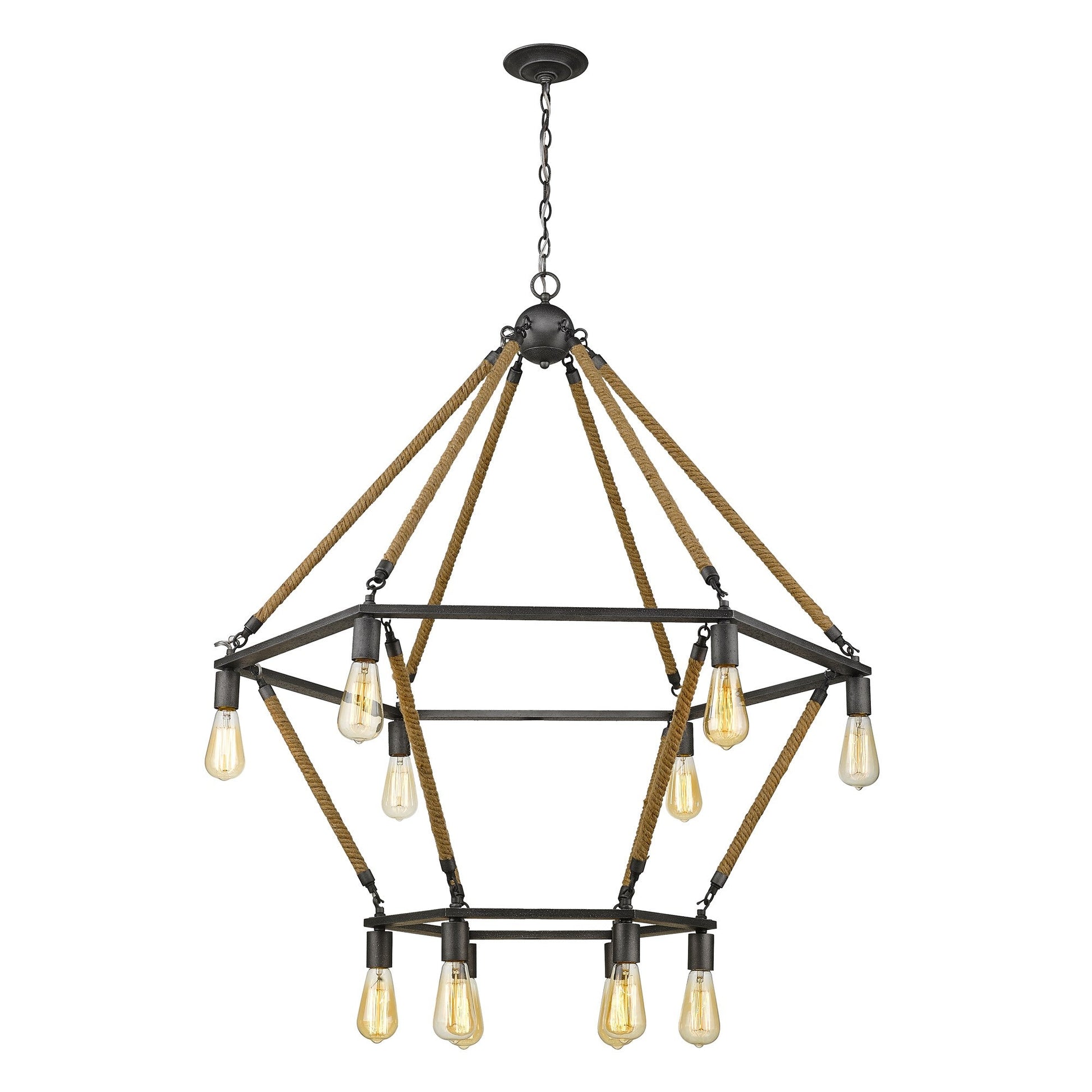 HomeRoots Holden 12-Light Wagon Wheel Chandelier With Antique Gray Finish