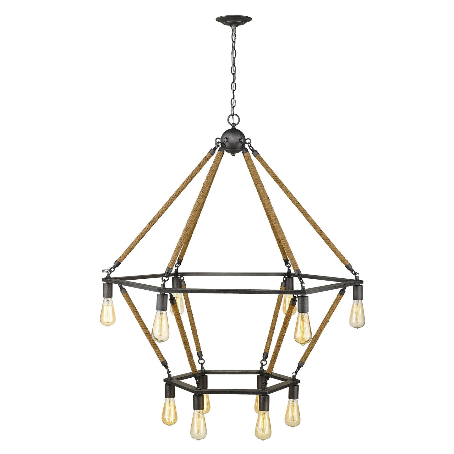 HomeRoots Holden 12-Light Wagon Wheel Chandelier With Antique Gray Finish