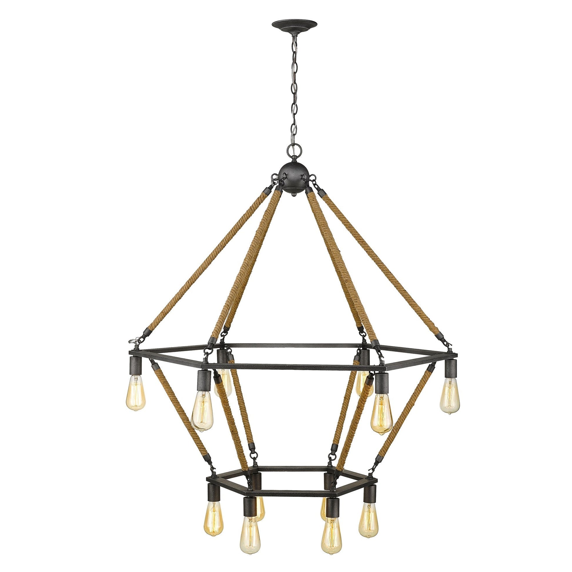 HomeRoots Holden 12-Light Wagon Wheel Chandelier With Antique Gray Finish