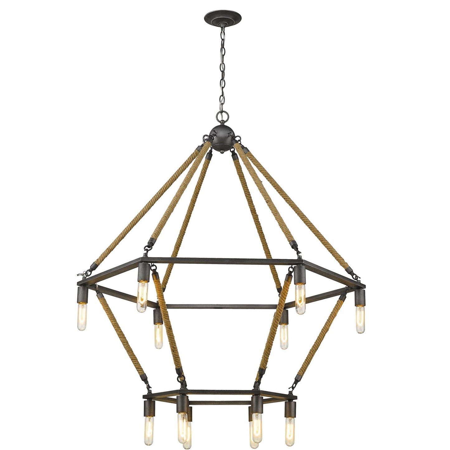HomeRoots Holden 12-Light Wagon Wheel Chandelier With Antique Gray Finish
