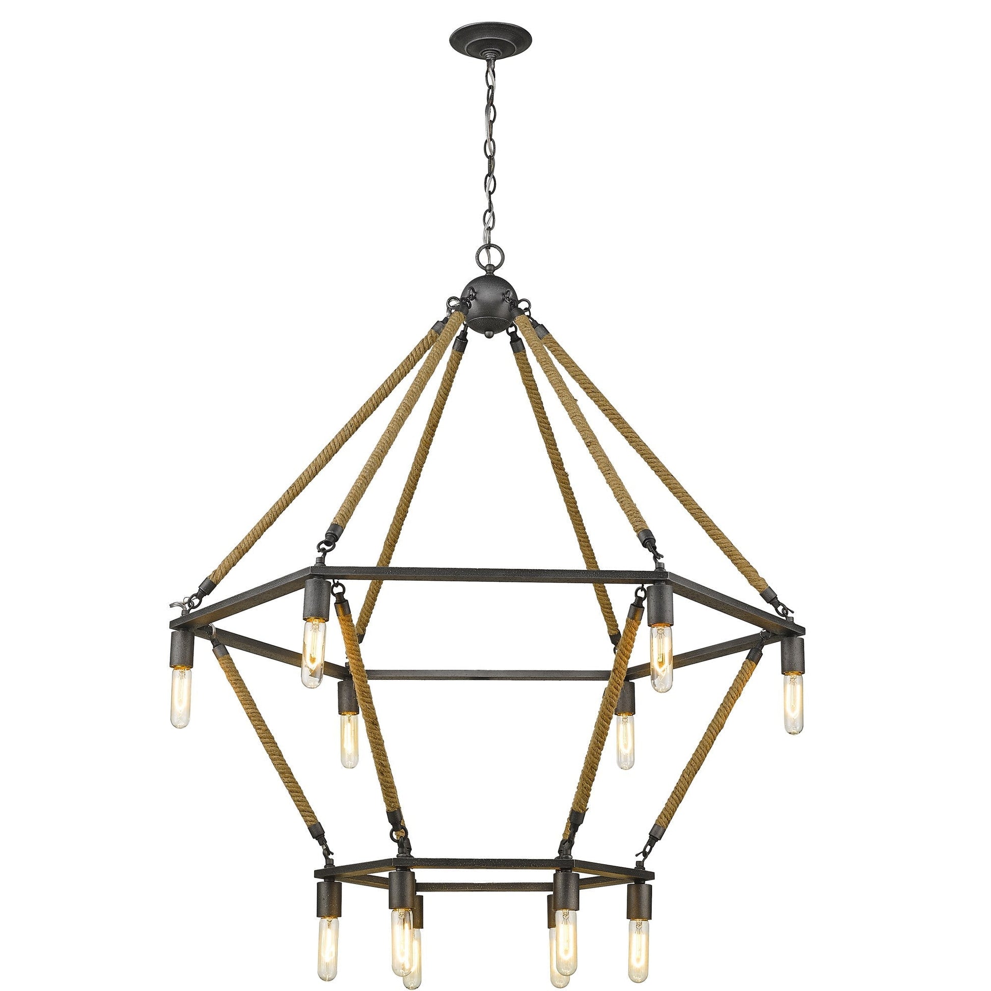 HomeRoots Holden 12-Light Wagon Wheel Chandelier With Antique Gray Finish