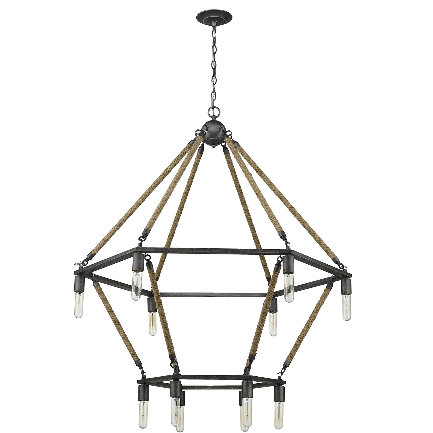 HomeRoots Holden 12-Light Wagon Wheel Chandelier With Antique Gray Finish