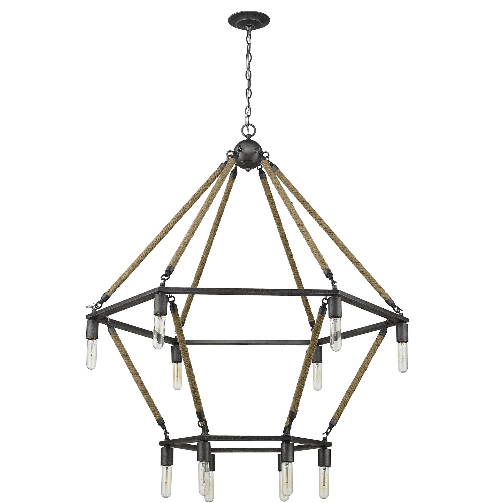 HomeRoots Holden 12-Light Wagon Wheel Chandelier With Antique Gray Finish