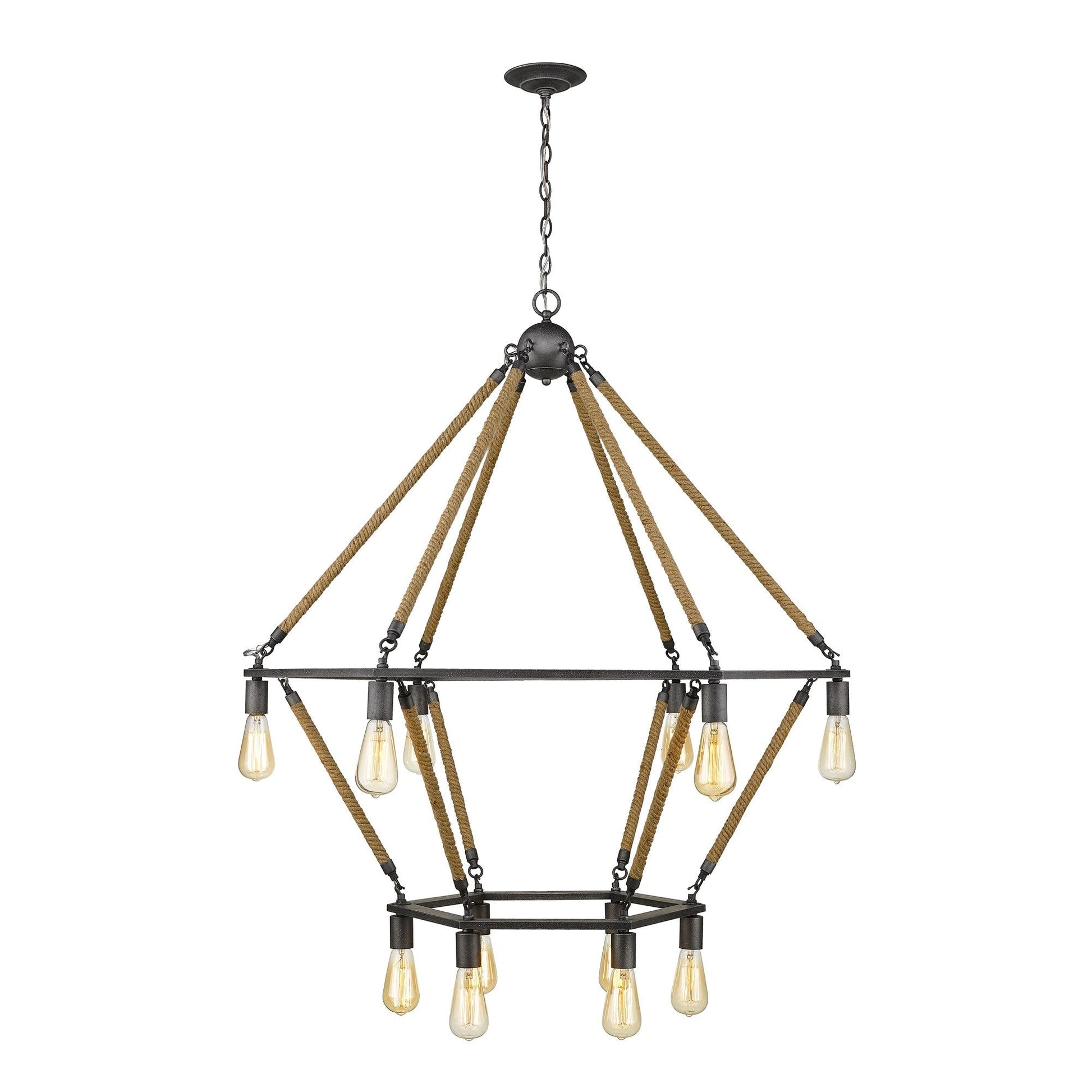 HomeRoots Holden 12-Light Wagon Wheel Chandelier With Antique Gray Finish