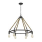 HomeRoots Holden 6-Light Wagon Wheel Chandelier in Antique Gray Finish