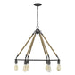 HomeRoots Holden 6-Light Wagon Wheel Chandelier in Antique Gray Finish
