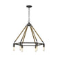 HomeRoots Holden 6-Light Wagon Wheel Chandelier in Antique Gray Finish