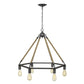 HomeRoots Holden 6-Light Wagon Wheel Chandelier in Antique Gray Finish