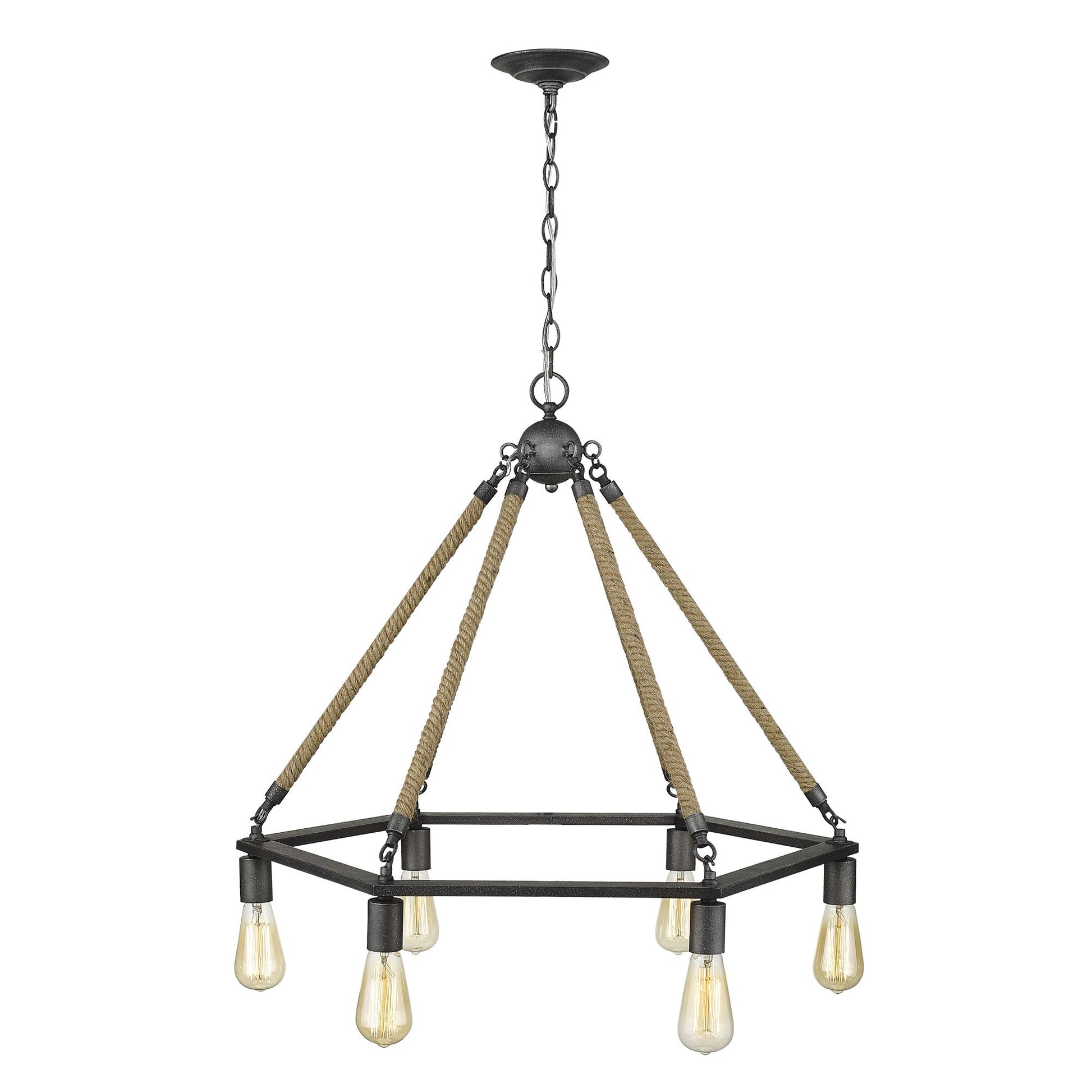 HomeRoots Holden 6-Light Wagon Wheel Chandelier in Antique Gray Finish