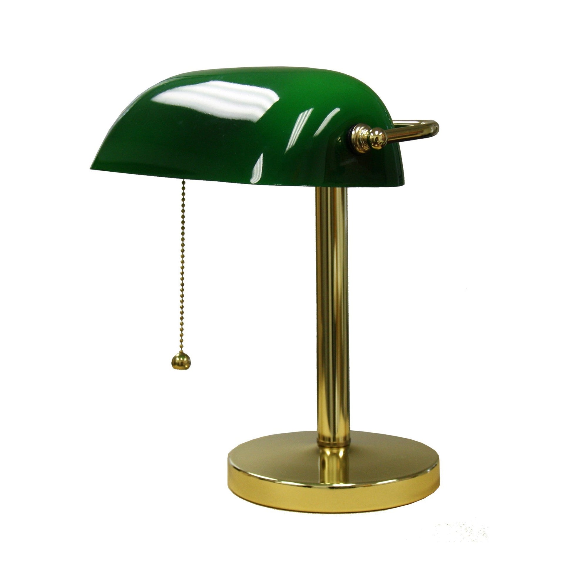 HomeRoots Hooded Table Lamp With Gold and Green Finish