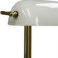 HomeRoots Hooded Table Lamp in Gold and White Finish