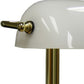 HomeRoots Hooded Table Lamp in Gold and White Finish