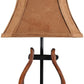 HomeRoots Horse Stirrup Accent Lamp With Faux Suede Brown Shade