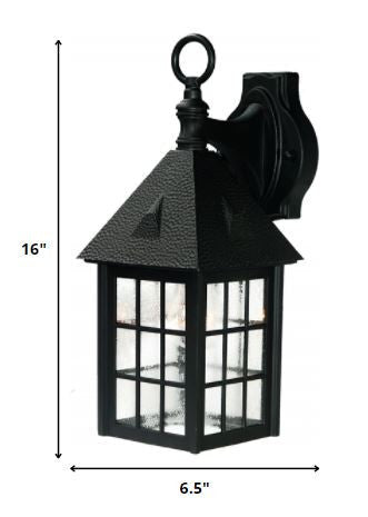 HomeRoots House Shaped Wall Light in Matte Black Finish