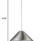 HomeRoots Industrial Conical Hanging Light in Silver Finish