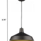 HomeRoots Industrial Hanging Light in Brushed Bronze Finish
