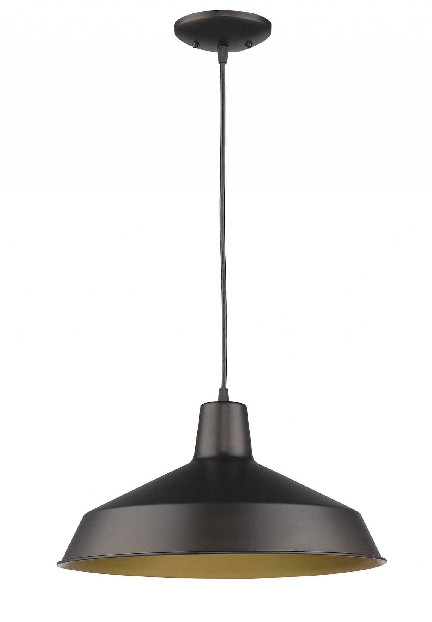 HomeRoots Industrial Hanging Light in Brushed Bronze Finish