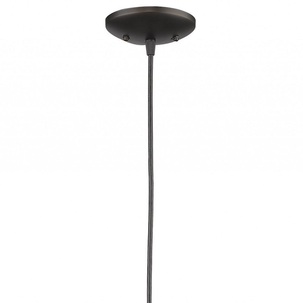 HomeRoots Industrial Hanging Light in Brushed Bronze Finish