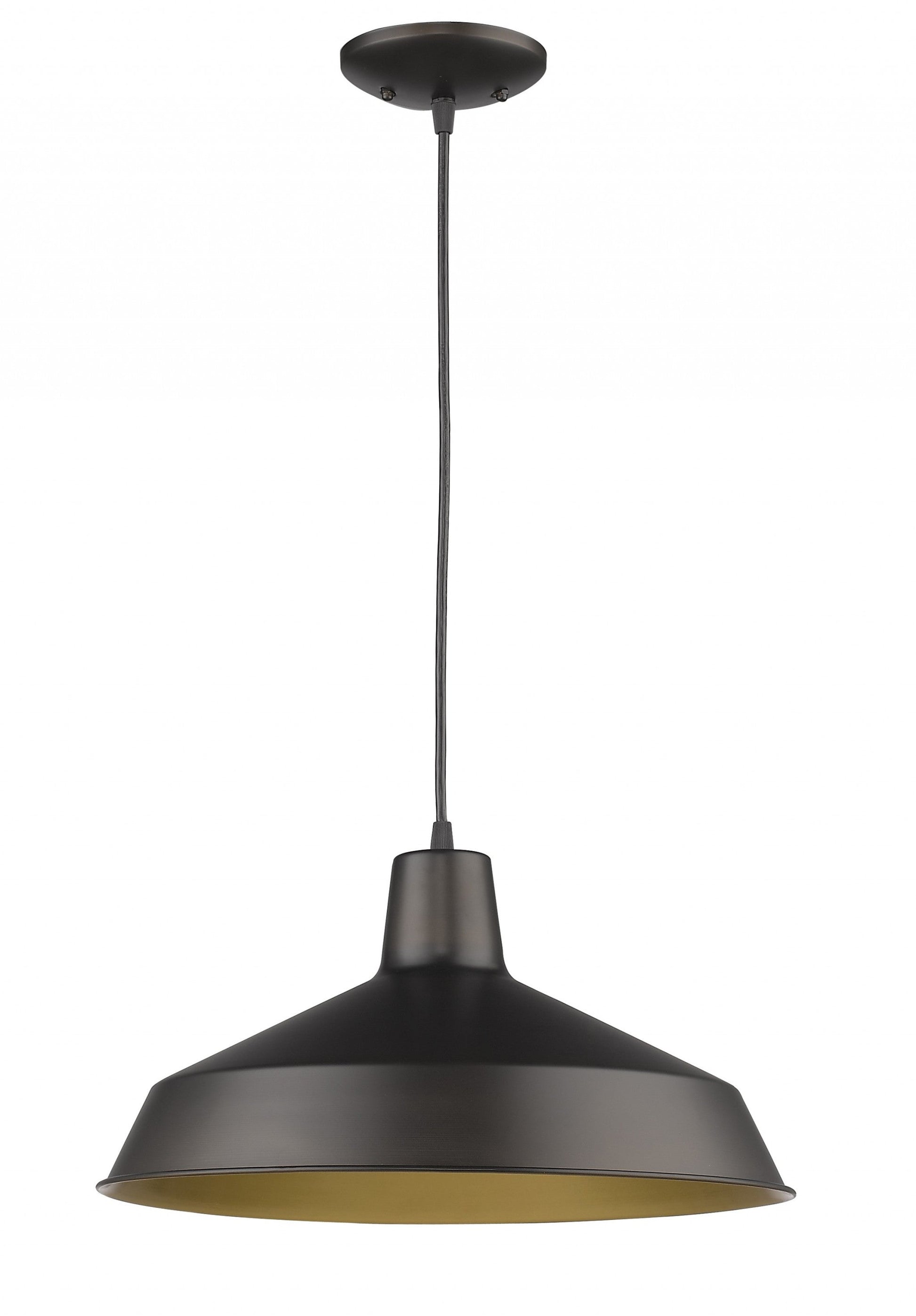 HomeRoots Industrial Hanging Light in Brushed Bronze Finish