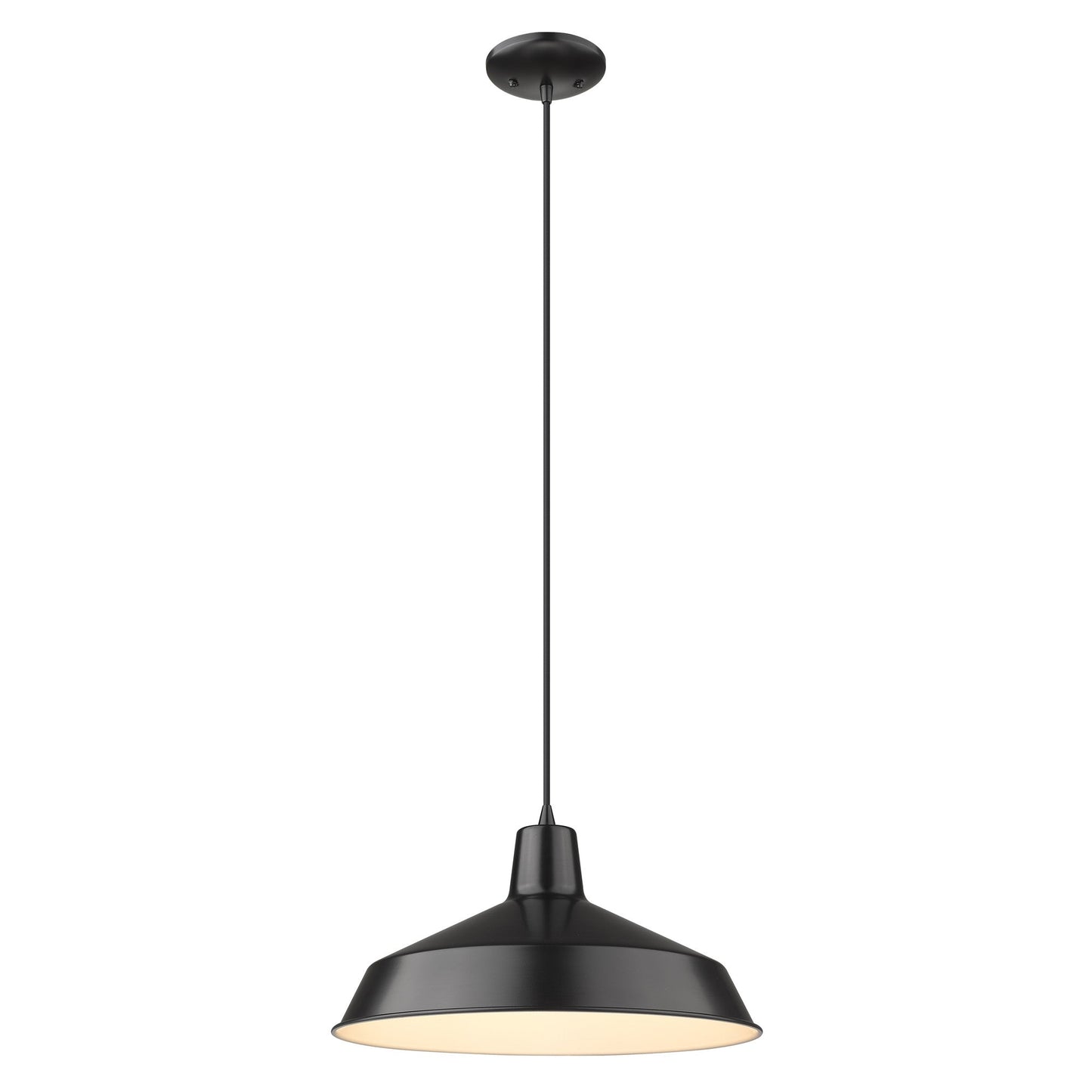 HomeRoots Industrial Hanging Light in Matte Black Finish