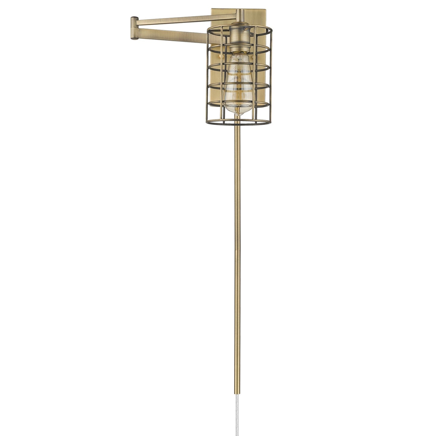 HomeRoots Industrial Metal Wall Sconce in Gold Finish
