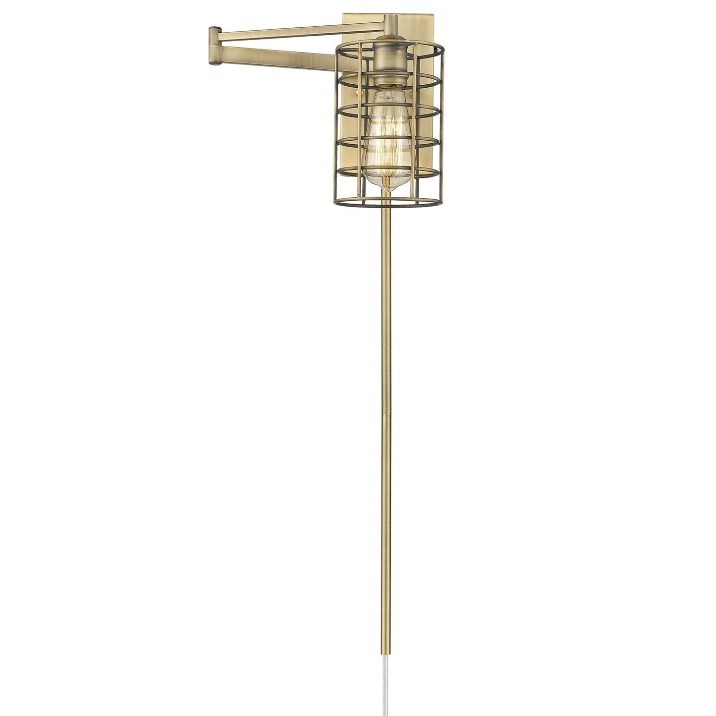 HomeRoots Industrial Metal Wall Sconce in Gold Finish