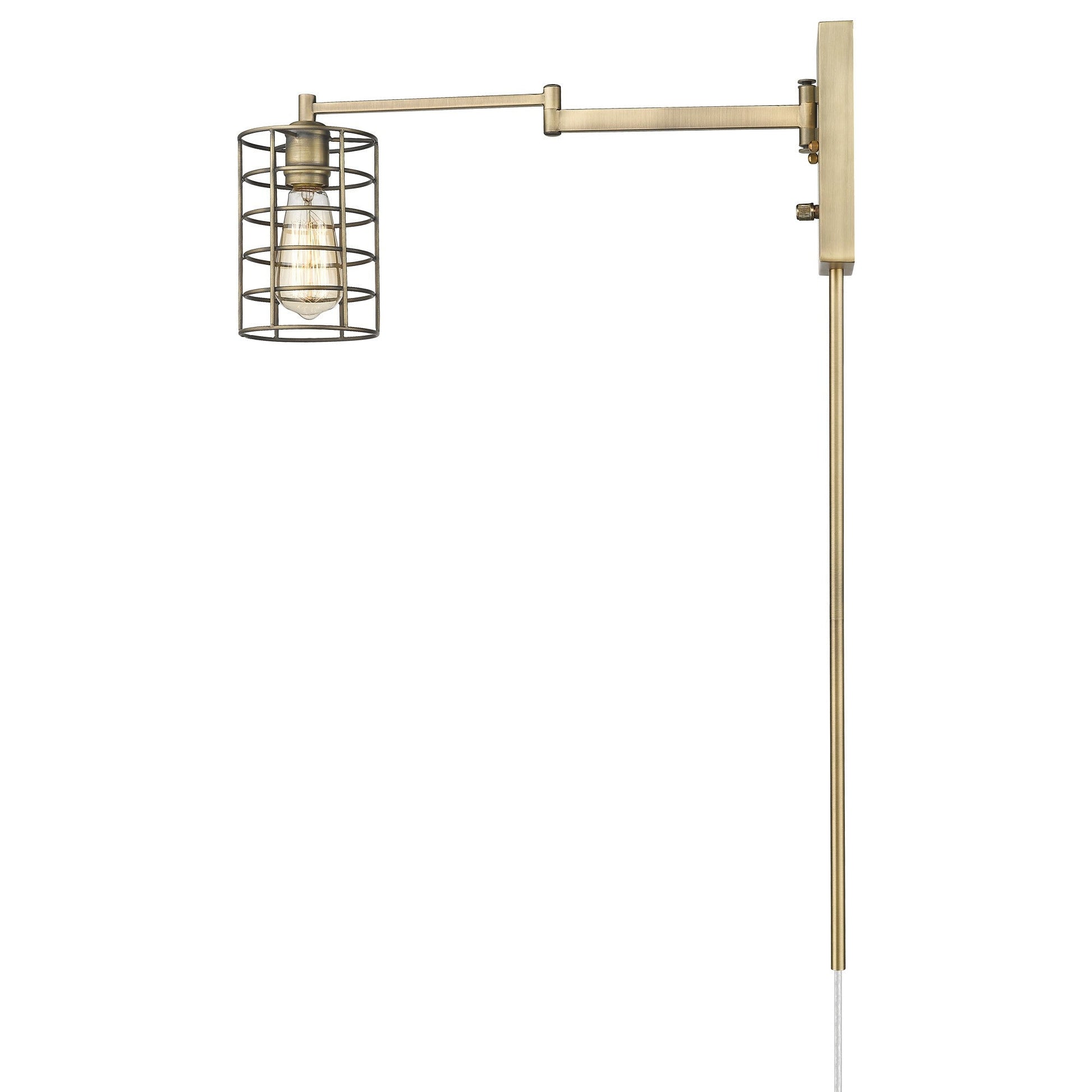 HomeRoots Industrial Metal Wall Sconce in Gold Finish